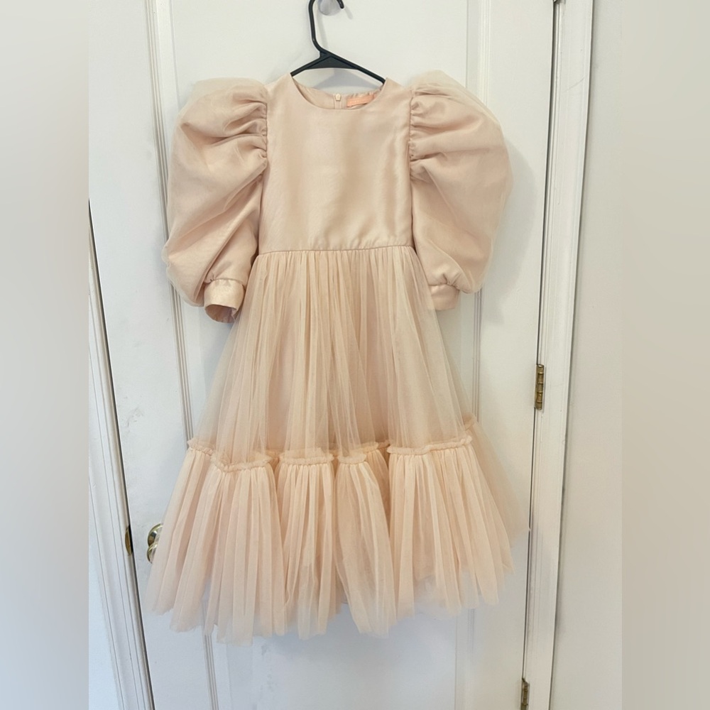 Beautiful tulle kids wedding dress.